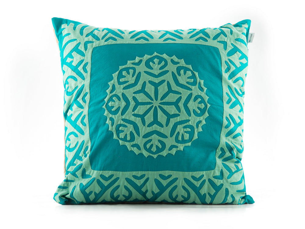 Teal and Seafoam Green Decorative Pillow 1